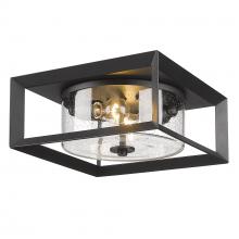  2073-OFM NB-SD - Smyth Outdoor Flush Mount in Natural Black with Seeded Glass